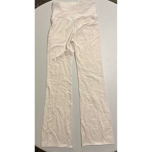 VTG Y2k Bebe Sport White Rhinestone Low Rise Foldover‎ Waist Flare Yoga Pants S